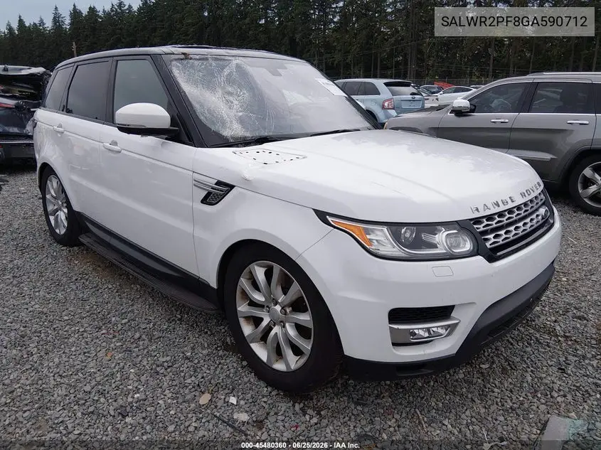 2016 Land Rover Range Rover Sport 3.0L V6 Supercharged Hse VIN: SALWR2PF8GA590712 Lot: 45480360
