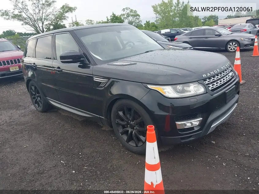 2016 Land Rover Range Rover Sport 3.0L V6 Supercharged Hse VIN: SALWR2PF0GA120061 Lot: 45495833