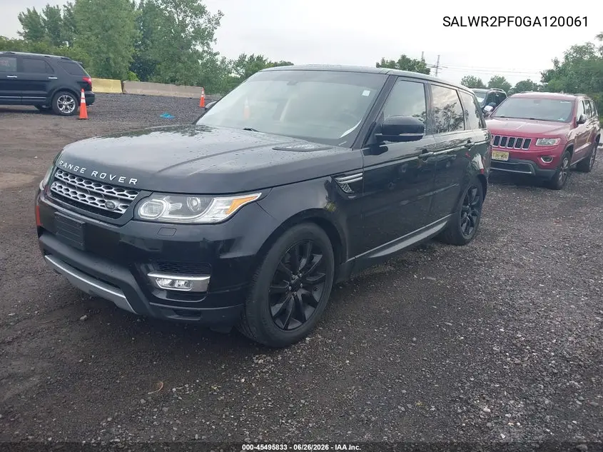 2016 Land Rover Range Rover Sport 3.0L V6 Supercharged Hse VIN: SALWR2PF0GA120061 Lot: 45495833