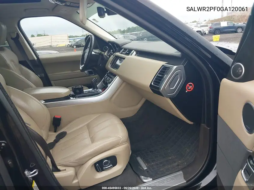 2016 Land Rover Range Rover Sport 3.0L V6 Supercharged Hse VIN: SALWR2PF0GA120061 Lot: 45495833