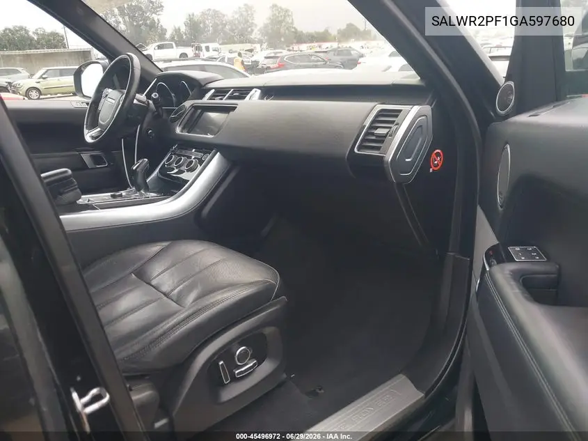 2016 Land Rover Range Rover Sport 3.0L V6 Supercharged Hse VIN: SALWR2PF1GA597680 Lot: 45496972