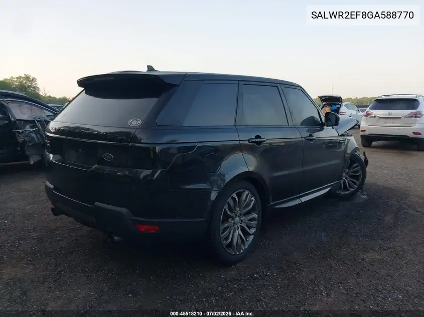 2016 Land Rover Range Rover Sport VIN: SALWR2EF8GA588770 Lot: 45518210
