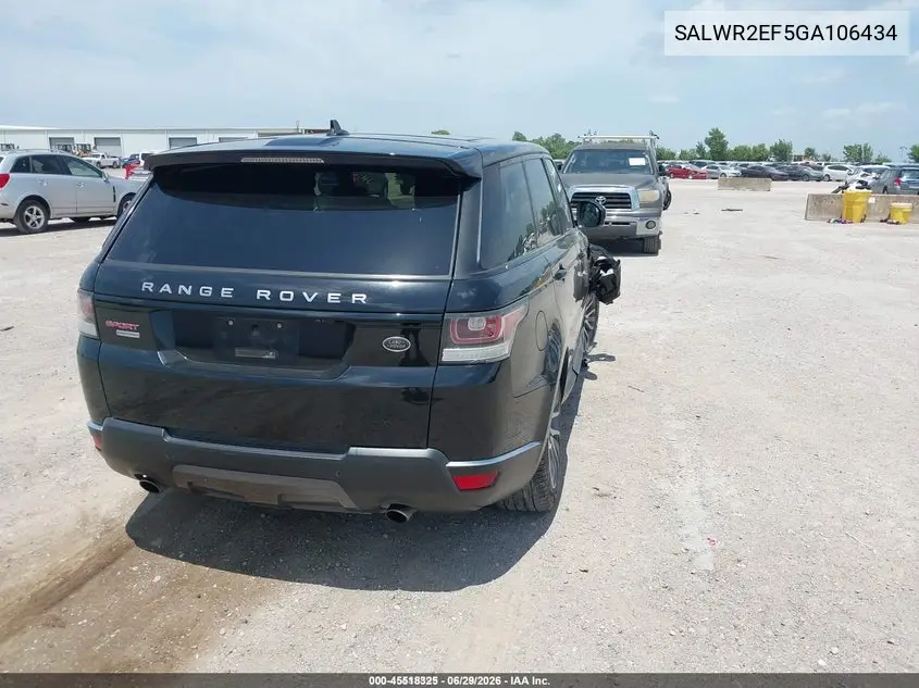 2016 Land Rover Range Rover Sport 5.0L V8 Supercharged/5.0L V8 Supercharged Dynamic VIN: SALWR2EF5GA106434 Lot: 45518325