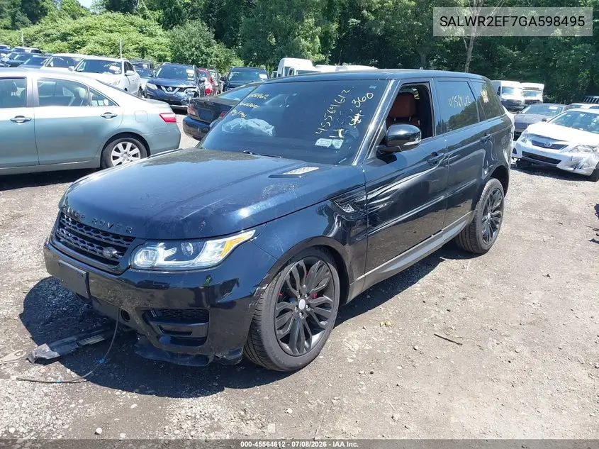 2016 Land Rover Range Rover Sport 5.0L V8 Supercharged/5.0L V8 Supercharged Dynamic VIN: SALWR2EF7GA598495 Lot: 45564612