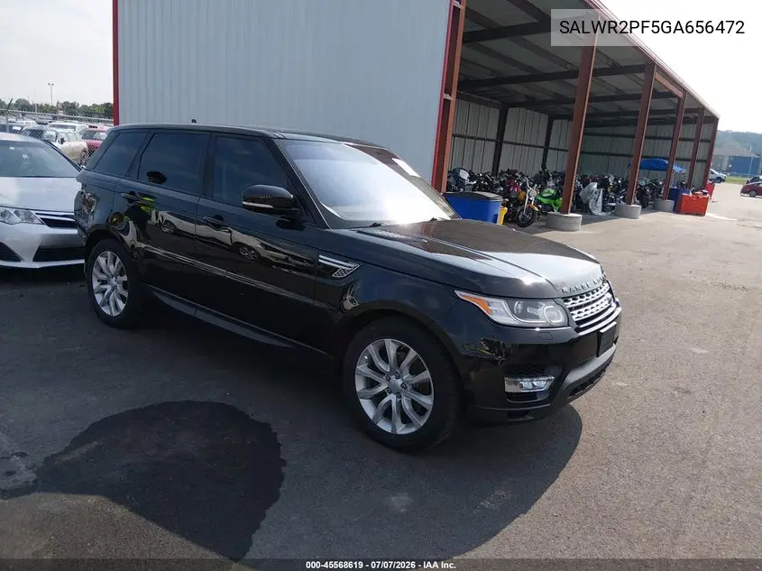 2016 Land Rover Range Rover Sport 3.0L V6 Supercharged Hse VIN: SALWR2PF5GA656472 Lot: 45568619