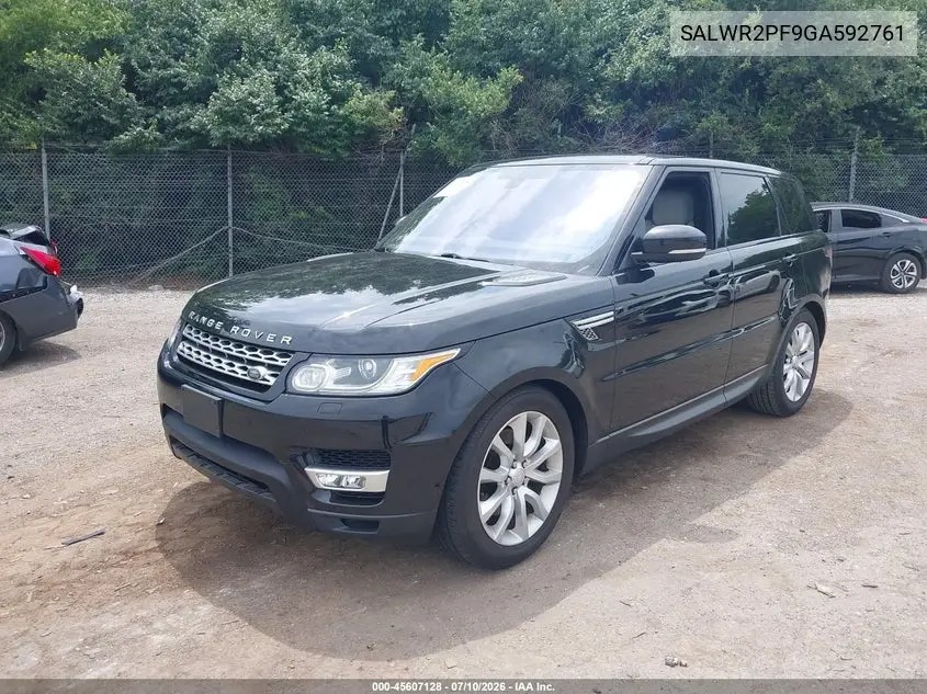 2016 Land Rover Range Rover Sport 3.0L V6 Supercharged Hse VIN: SALWR2PF9GA592761 Lot: 45607128