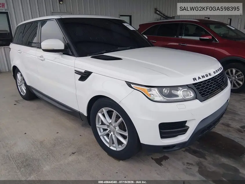2016 Land Rover Range Rover Sport 3.0L V6 Turbocharged Diesel Se Td6 VIN: SALWG2KF0GA598395 Lot: 45644340