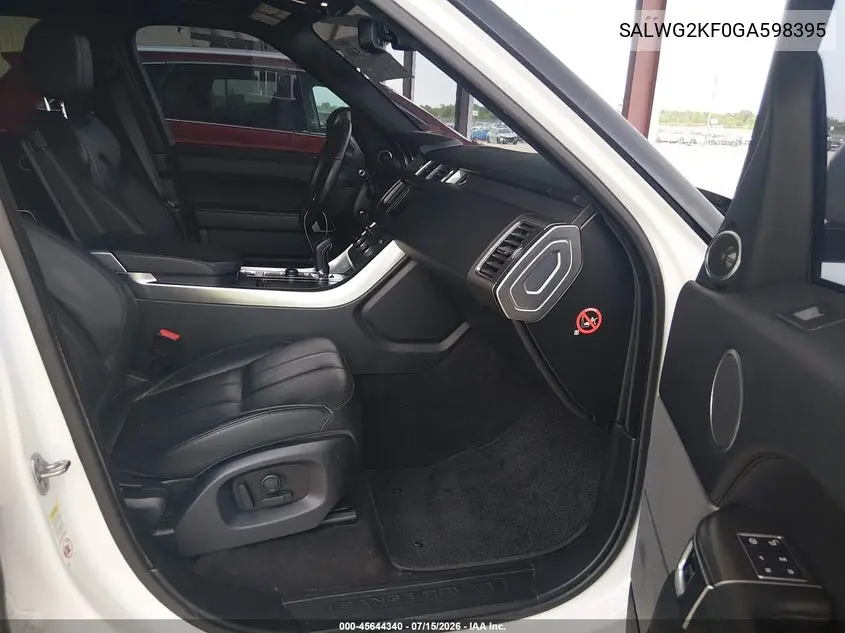 2016 Land Rover Range Rover Sport 3.0L V6 Turbocharged Diesel Se Td6 VIN: SALWG2KF0GA598395 Lot: 45644340