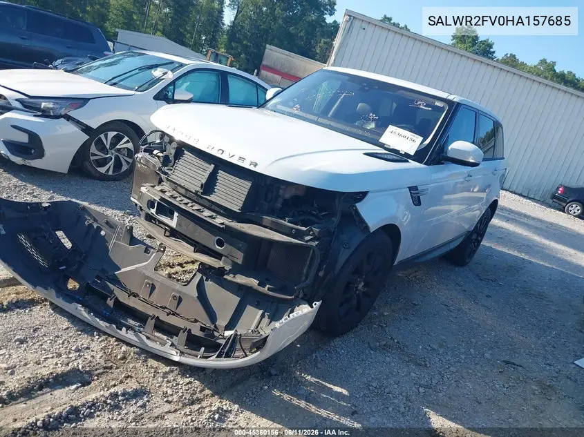 2017 Land Rover Range Rover Sport 3.0L V6 Supercharged Hse VIN: SALWR2FV0HA157685 Lot: 45360156