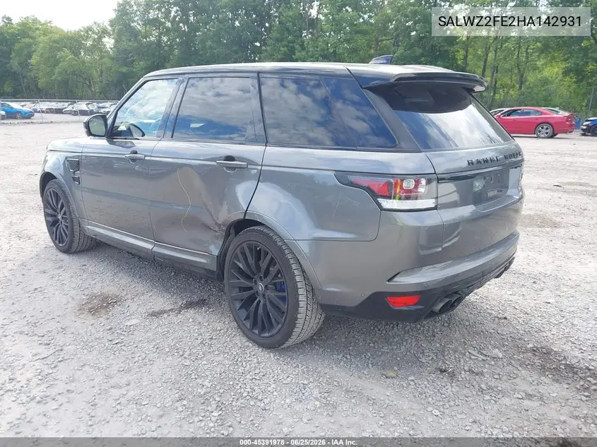 2017 Land Rover Range Rover Sport 5.0L V8 Supercharged Svr VIN: SALWZ2FE2HA142931 Lot: 45391978