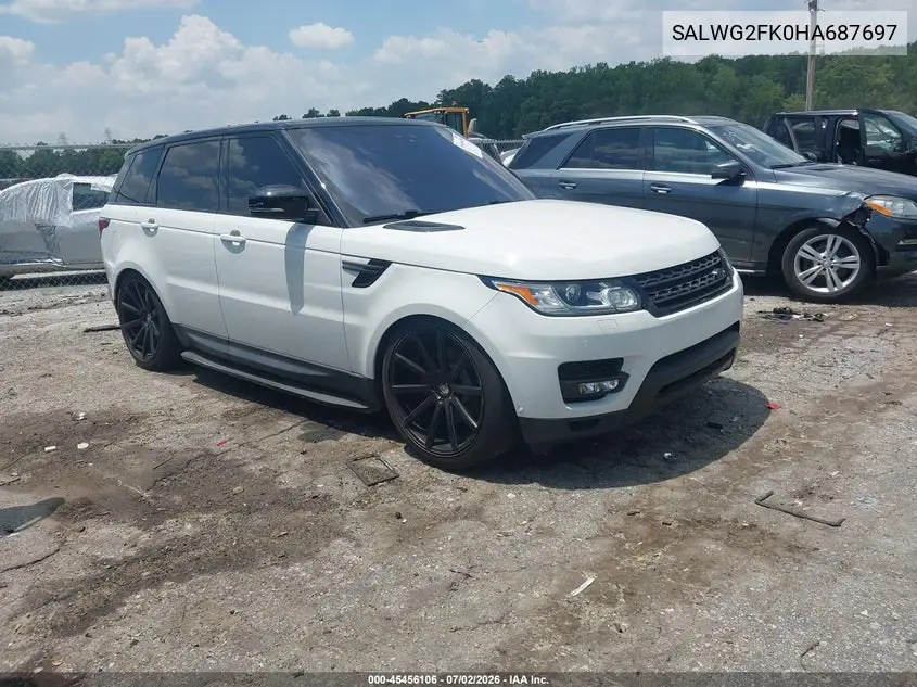 2017 Land Rover Range Rover Sport 3.0L V6 Turbocharged Diesel Se Td6 VIN: SALWG2FK0HA687697 Lot: 45456106