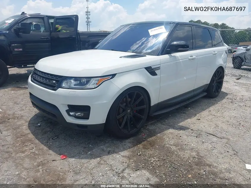 2017 Land Rover Range Rover Sport 3.0L V6 Turbocharged Diesel Se Td6 VIN: SALWG2FK0HA687697 Lot: 45456106