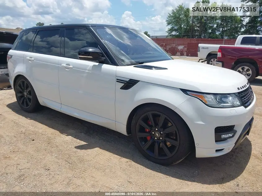 2017 Land Rover Range Rover Sport 3.0L V6 Supercharged Hse Dynamic VIN: SALWV2FV8HA175315 Lot: 45505398