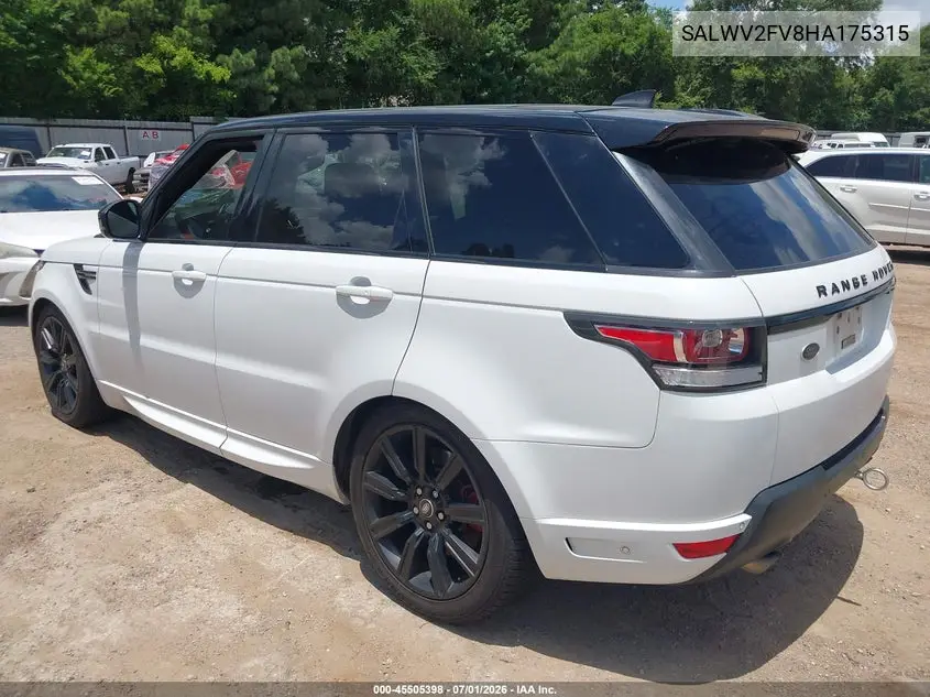 2017 Land Rover Range Rover Sport 3.0L V6 Supercharged Hse Dynamic VIN: SALWV2FV8HA175315 Lot: 45505398