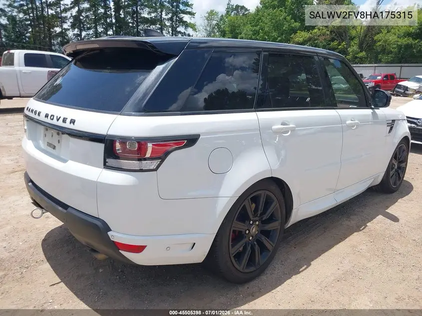 2017 Land Rover Range Rover Sport 3.0L V6 Supercharged Hse Dynamic VIN: SALWV2FV8HA175315 Lot: 45505398