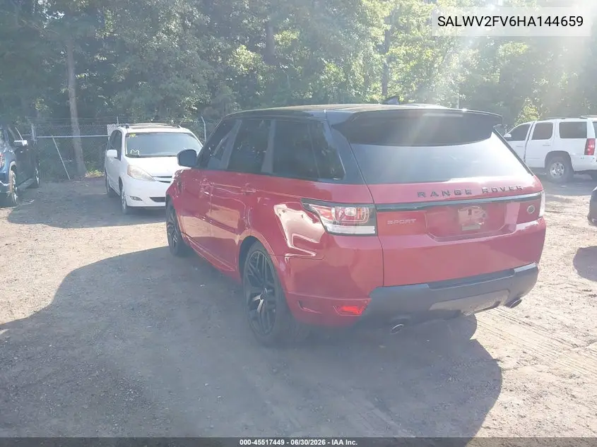 2017 Land Rover Range Rover Sport 3.0L V6 Supercharged Hse Dynamic VIN: SALWV2FV6HA144659 Lot: 45517449
