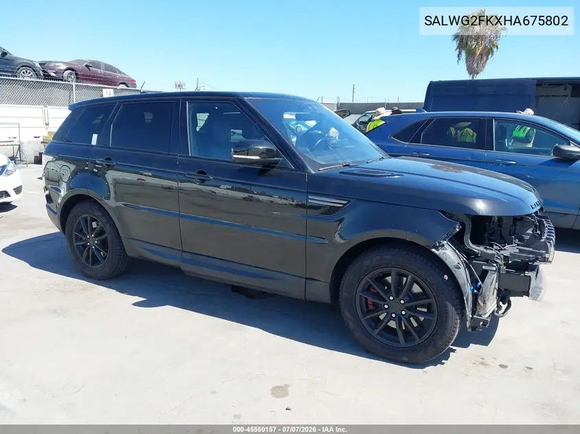 2017 Land Rover Range Rover Sport 3.0L V6 Turbocharged Diesel Se Td6 VIN: SALWG2FKXHA675802 Lot: 45550157