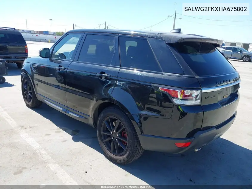 2017 Land Rover Range Rover Sport 3.0L V6 Turbocharged Diesel Se Td6 VIN: SALWG2FKXHA675802 Lot: 45550157