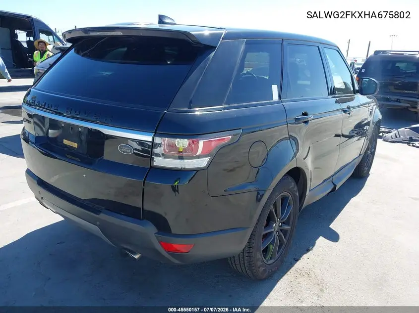 2017 Land Rover Range Rover Sport 3.0L V6 Turbocharged Diesel Se Td6 VIN: SALWG2FKXHA675802 Lot: 45550157