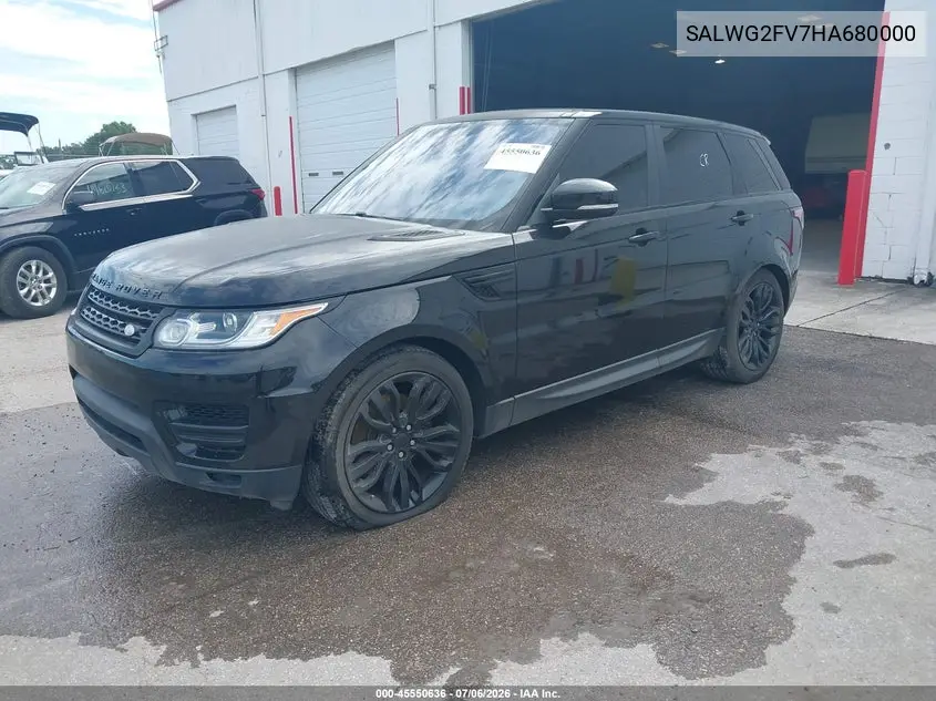 2017 Land Rover Range Rover Sport 3.0L V6 Supercharged Se VIN: SALWG2FV7HA680000 Lot: 45550636