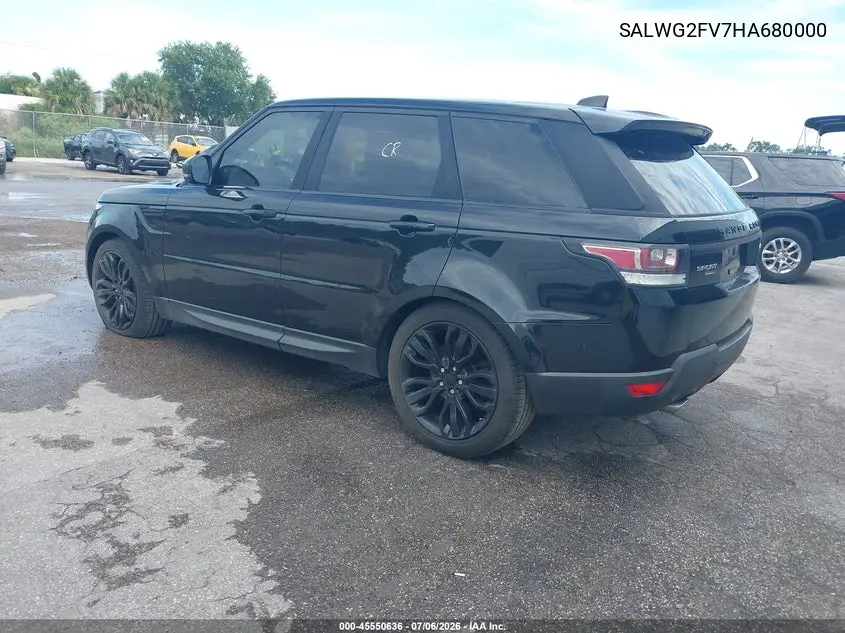 2017 Land Rover Range Rover Sport 3.0L V6 Supercharged Se VIN: SALWG2FV7HA680000 Lot: 45550636