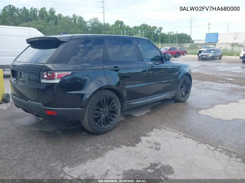 2017 Land Rover Range Rover Sport 3.0L V6 Supercharged Se VIN: SALWG2FV7HA680000 Lot: 45550636
