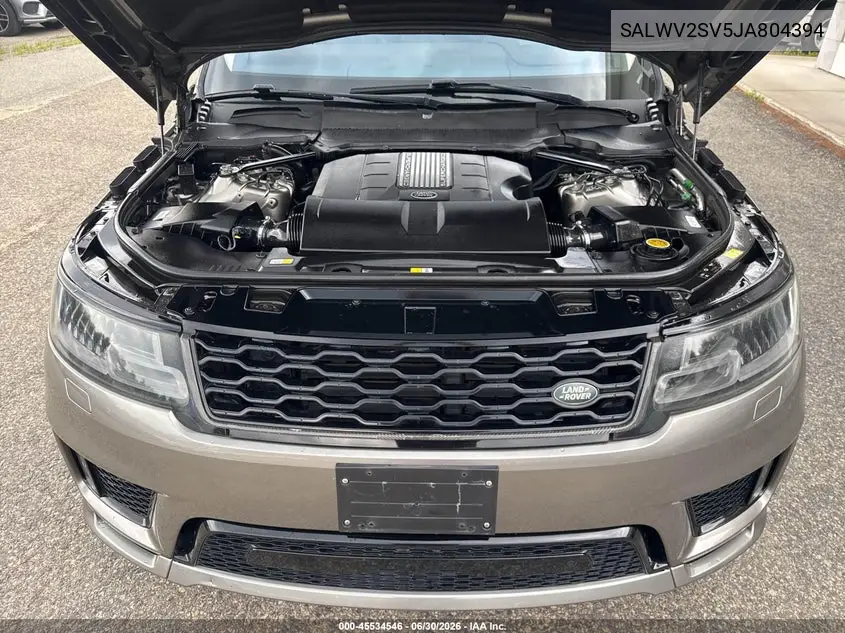 2018 Land Rover Range Rover Sport Hse Dynamic VIN: SALWV2SV5JA804394 Lot: 45534546