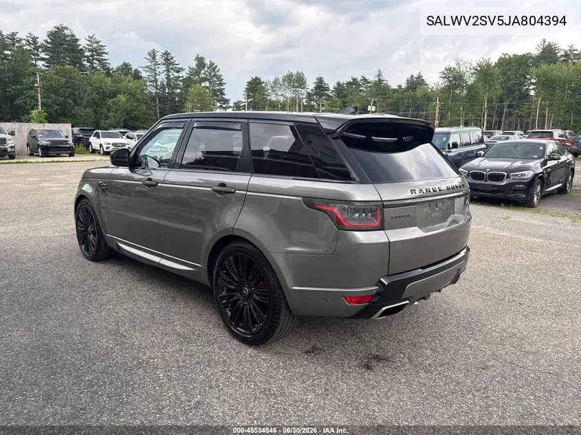 2018 Land Rover Range Rover Sport Hse Dynamic VIN: SALWV2SV5JA804394 Lot: 45534546