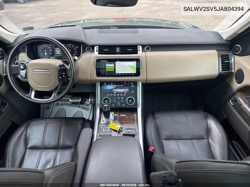 2018 Land Rover Range Rover Sport Hse Dynamic VIN: SALWV2SV5JA804394 Lot: 45534546
