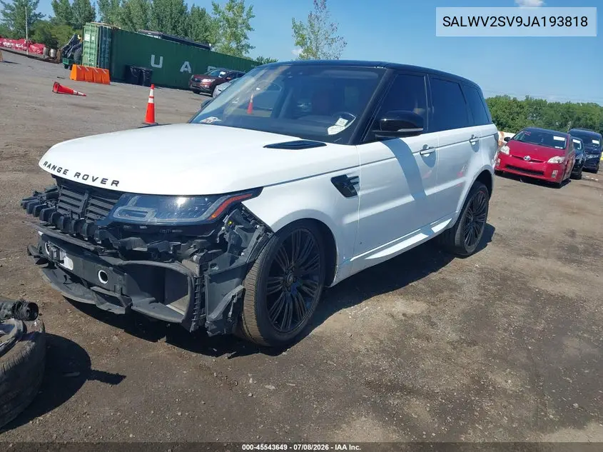 2018 Land Rover Range Rover Sport Hse Dynamic VIN: SALWV2SV9JA193818 Lot: 45543649