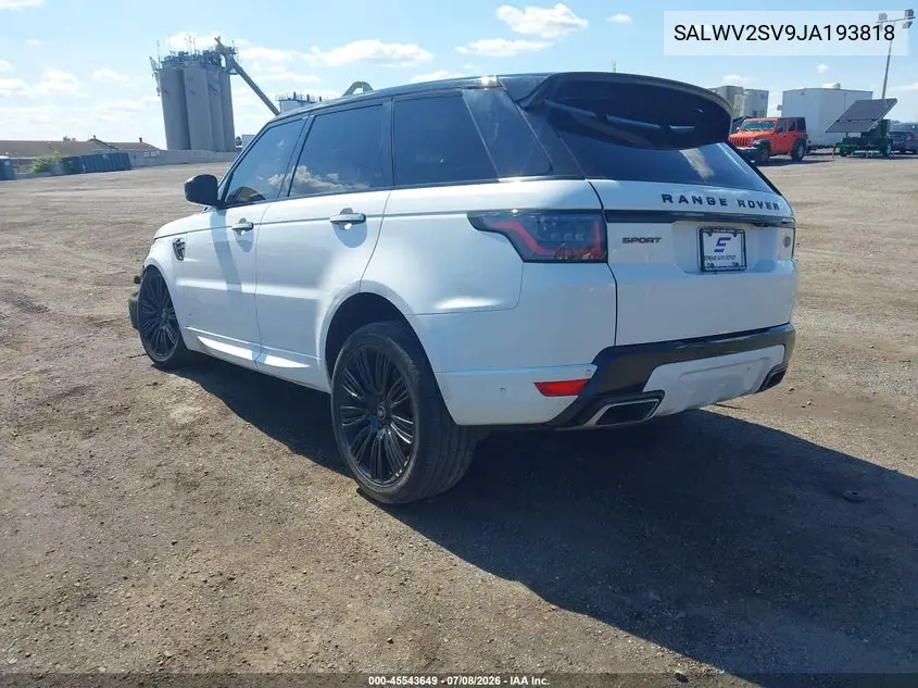 2018 Land Rover Range Rover Sport Hse Dynamic VIN: SALWV2SV9JA193818 Lot: 45543649