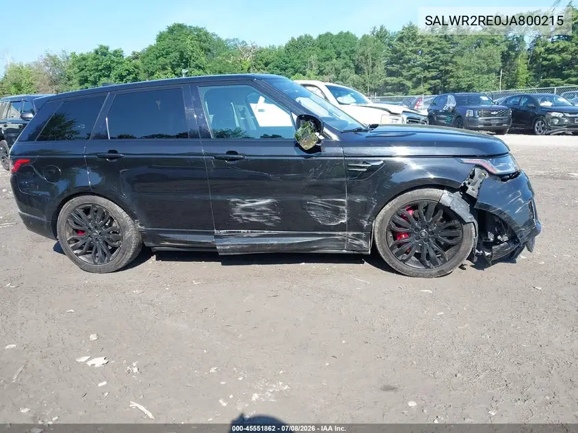 2018 Land Rover Range Rover Sport Supercharged/Supercharged Dynamic VIN: SALWR2RE0JA800215 Lot: 45551862