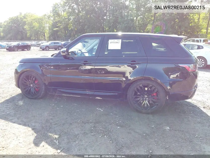 2018 Land Rover Range Rover Sport Supercharged/Supercharged Dynamic VIN: SALWR2RE0JA800215 Lot: 45551862