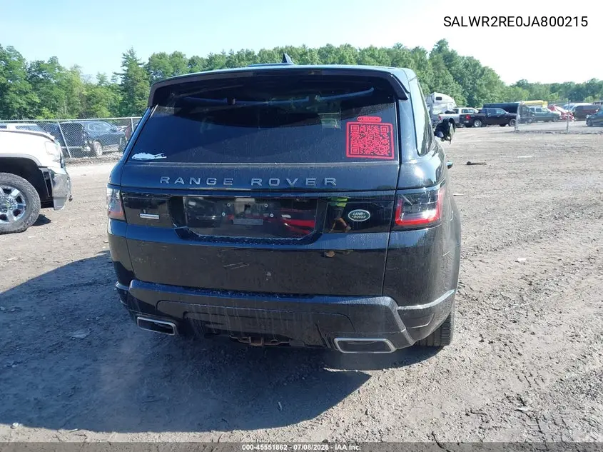 2018 Land Rover Range Rover Sport Supercharged/Supercharged Dynamic VIN: SALWR2RE0JA800215 Lot: 45551862