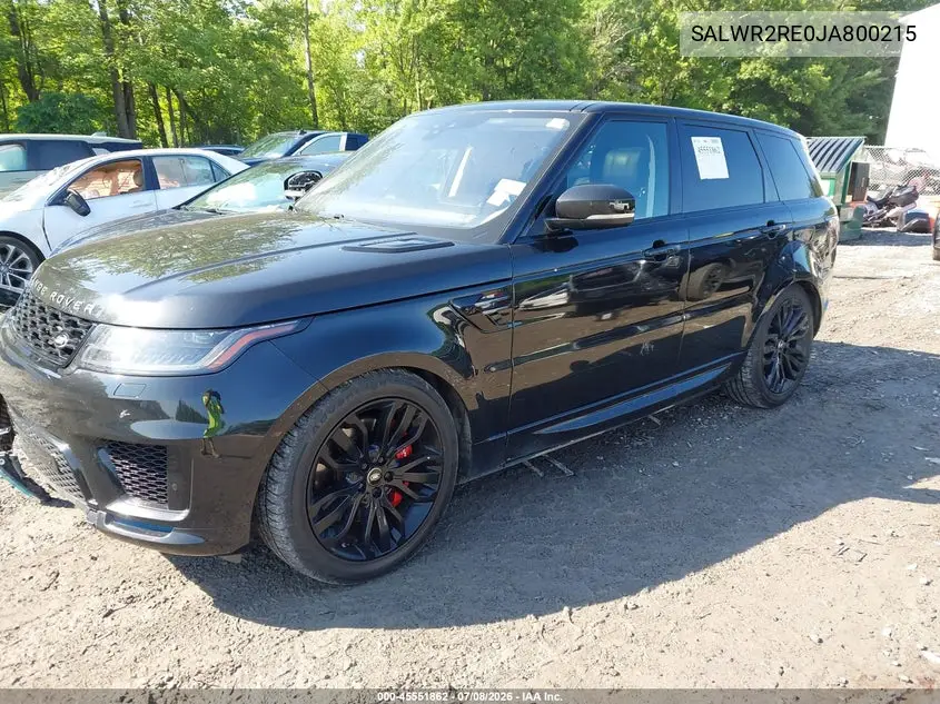 2018 Land Rover Range Rover Sport Supercharged/Supercharged Dynamic VIN: SALWR2RE0JA800215 Lot: 45551862