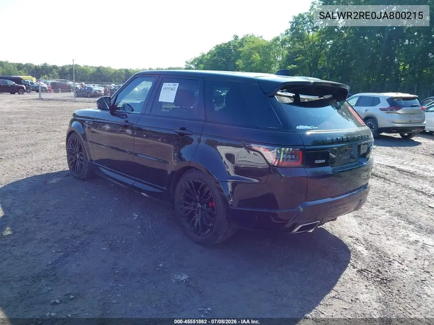 2018 Land Rover Range Rover Sport Supercharged/Supercharged Dynamic VIN: SALWR2RE0JA800215 Lot: 45551862