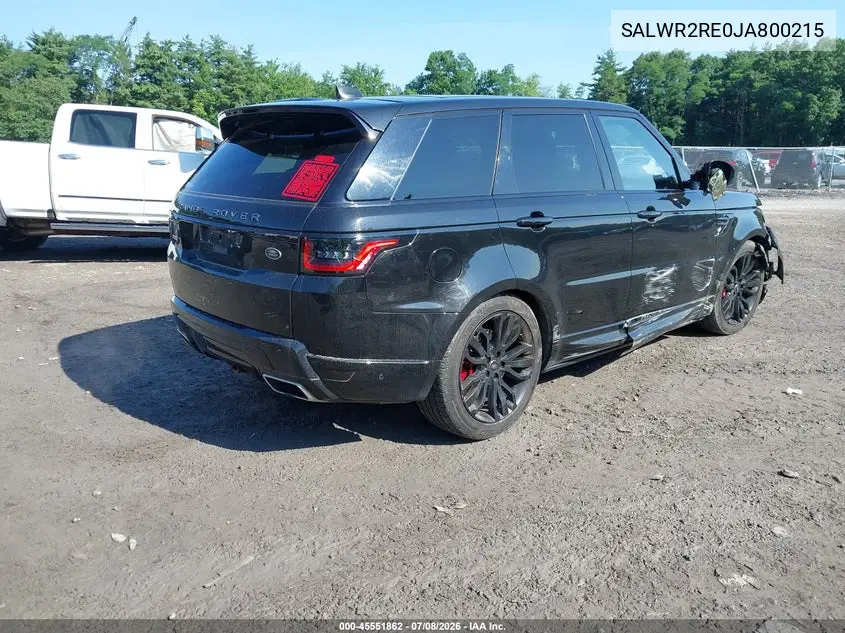 2018 Land Rover Range Rover Sport Supercharged/Supercharged Dynamic VIN: SALWR2RE0JA800215 Lot: 45551862