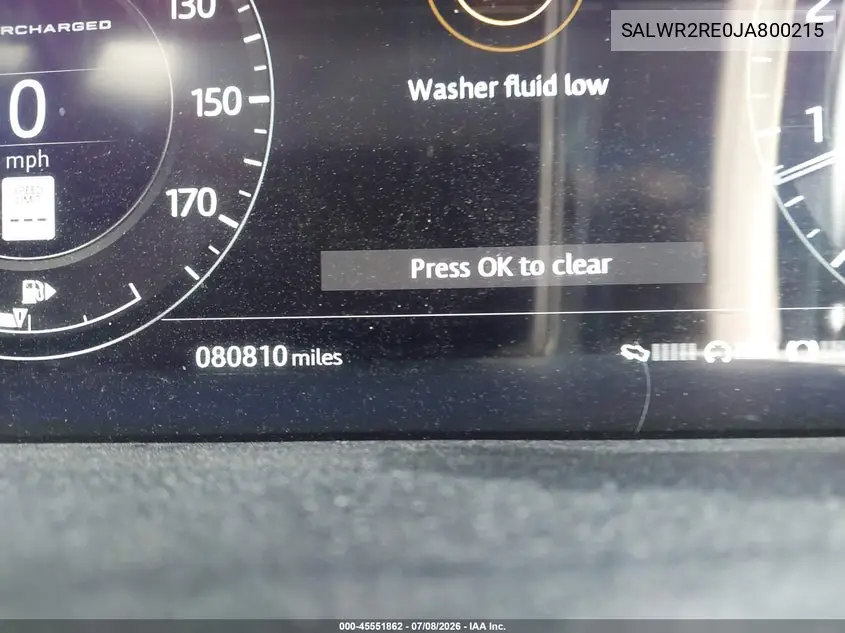 2018 Land Rover Range Rover Sport Supercharged/Supercharged Dynamic VIN: SALWR2RE0JA800215 Lot: 45551862