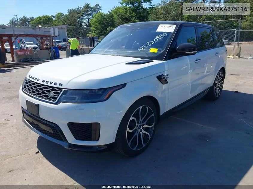 2019 Land Rover Range Rover Sport Hse Mhev VIN: SALWR2RU9KA875116 Lot: 45320980