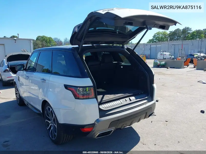 2019 Land Rover Range Rover Sport Hse Mhev VIN: SALWR2RU9KA875116 Lot: 45320980
