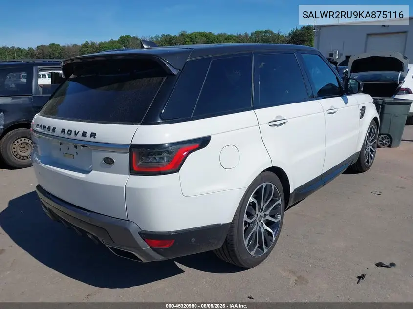 2019 Land Rover Range Rover Sport Hse Mhev VIN: SALWR2RU9KA875116 Lot: 45320980