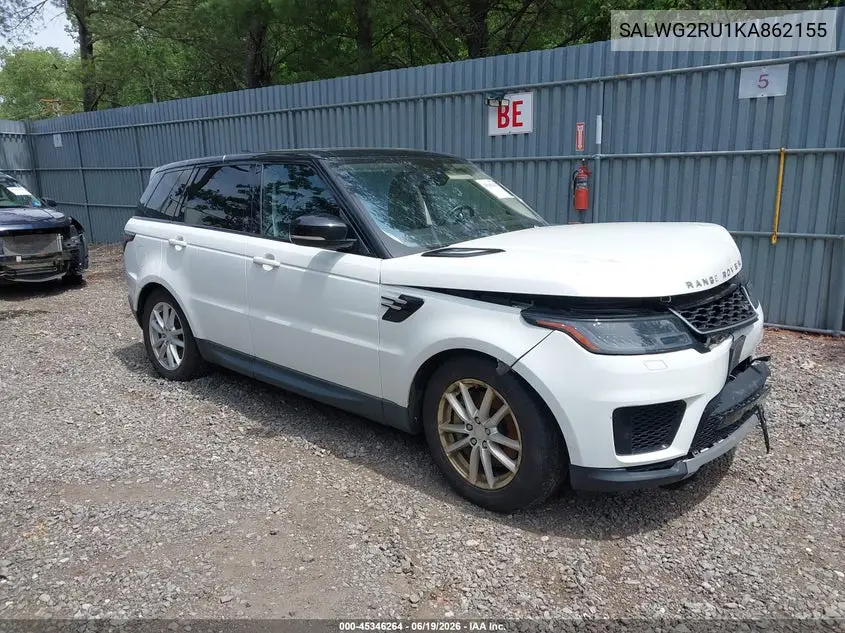 2019 Land Rover Range Rover Sport Se Mhev VIN: SALWG2RU1KA862155 Lot: 45346264