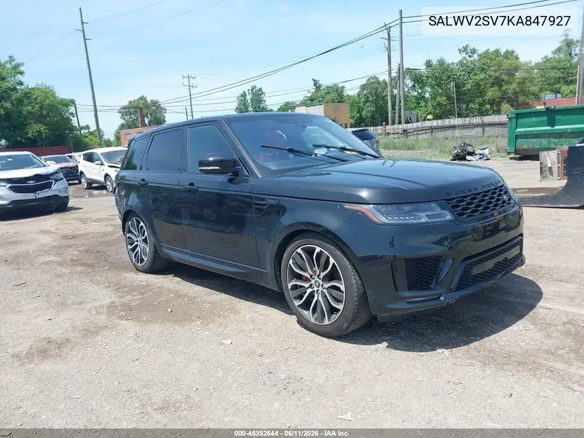 2019 Land Rover Range Rover Sport Hse Dynamic VIN: SALWV2SV7KA847927 Lot: 45352644