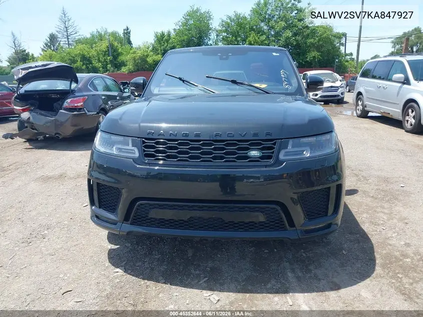 2019 Land Rover Range Rover Sport Hse Dynamic VIN: SALWV2SV7KA847927 Lot: 45352644
