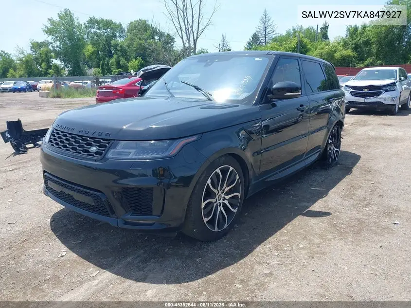 2019 Land Rover Range Rover Sport Hse Dynamic VIN: SALWV2SV7KA847927 Lot: 45352644