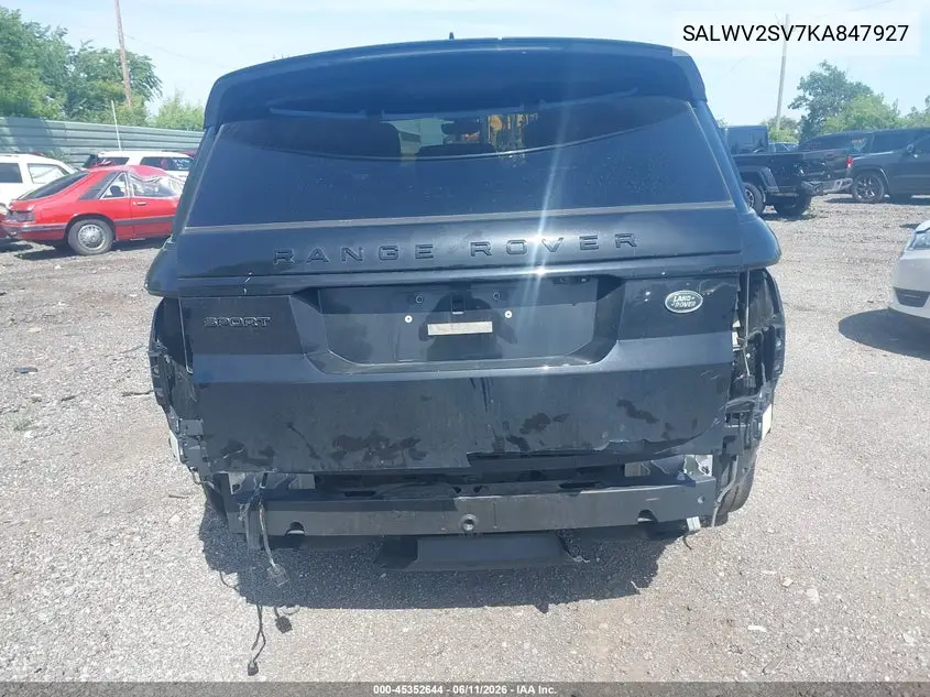 2019 Land Rover Range Rover Sport Hse Dynamic VIN: SALWV2SV7KA847927 Lot: 45352644
