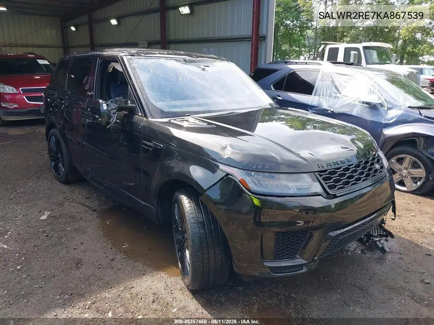 2019 Land Rover Range Rover Sport Supercharged Dynamic VIN: SALWR2RE7KA867539 Lot: 45357450