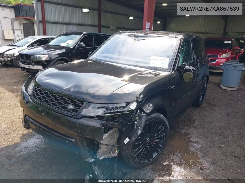 2019 Land Rover Range Rover Sport Supercharged Dynamic VIN: SALWR2RE7KA867539 Lot: 45357450