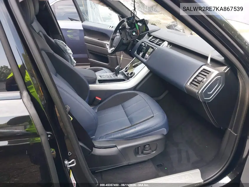 2019 Land Rover Range Rover Sport Supercharged Dynamic VIN: SALWR2RE7KA867539 Lot: 45357450
