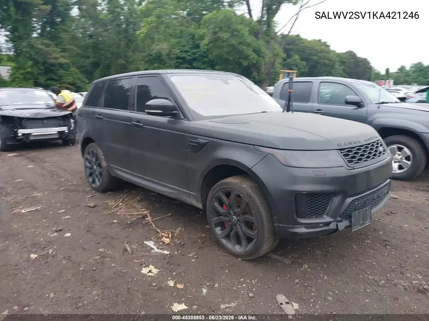 2019 Land Rover Range Rover Sport Hse Dynamic VIN: SALWV2SV1KA421246 Lot: 45388953